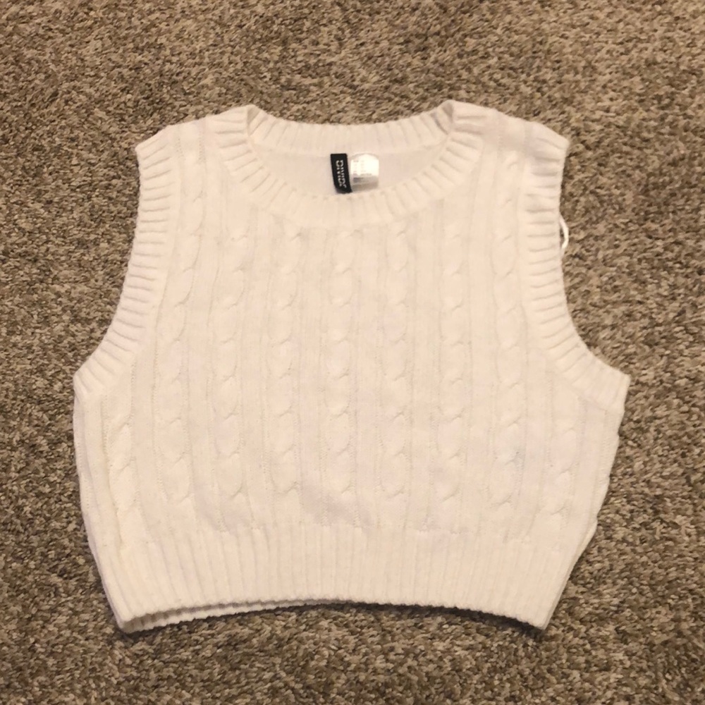 white sweater vest